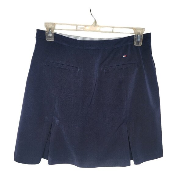 Tommy Hilfiger Golf Skort Skirt Women 12 Navy Blue Tennis Pleats Pockets Zipper - Picture 3 of 6